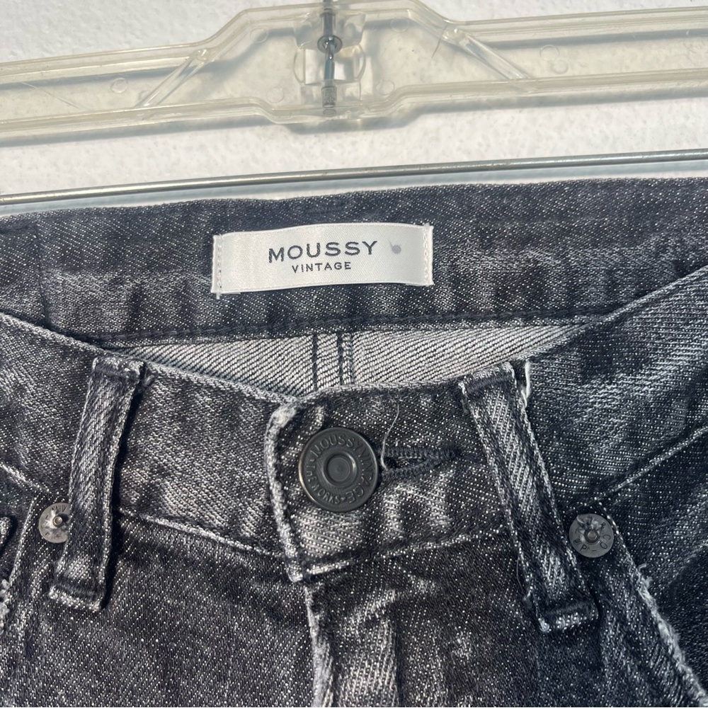 Moussy Vintage Prichard Skinny Jeans Faded Black Denim Distressed Size 25 - Picture 4 of 9